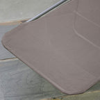 Brown mesh sun lounger seat cushion with textured fabric close-up