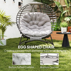 Outsunny Egg Chair with Cushion & Side Pocket Light Grey