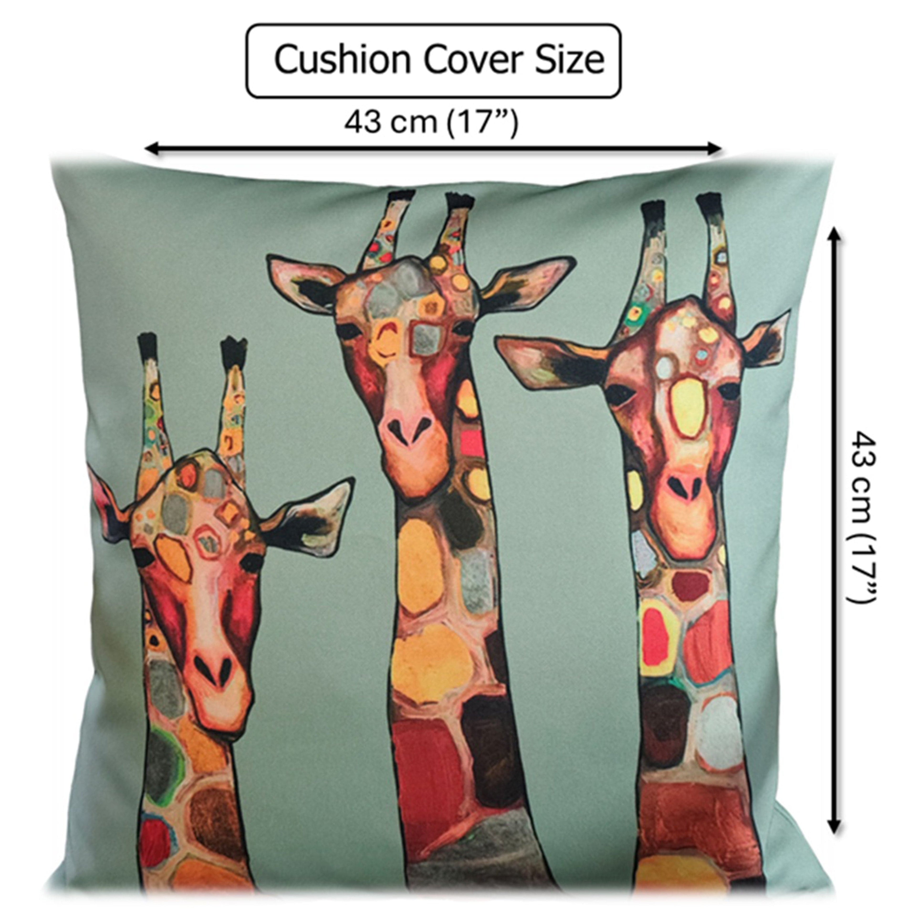 Waterproof Breathable Giraffe Hollowfibre Filled Cushions 43x43cm for Outdoor Garden Bench Sofa or Indoor Use