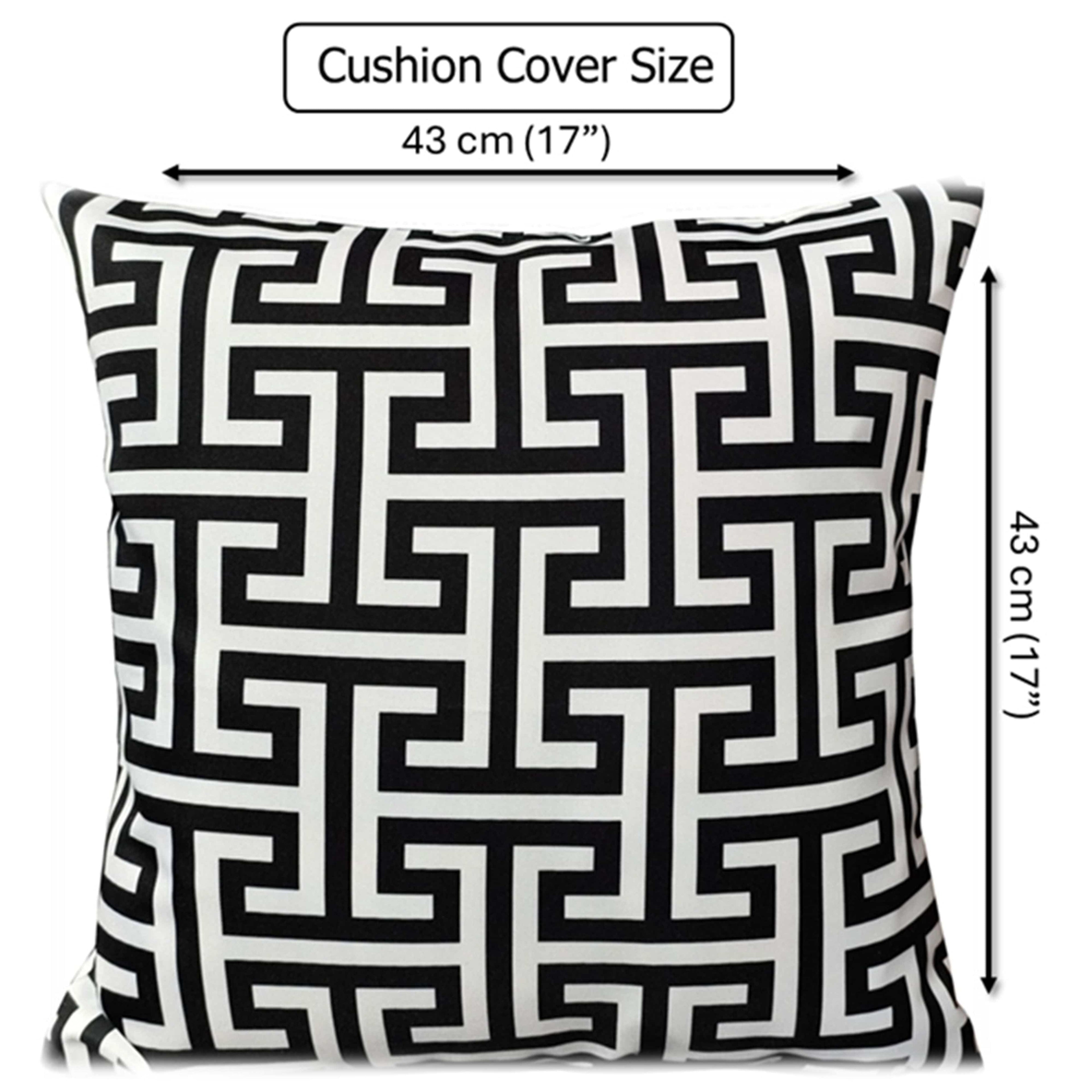 Waterproof Breathable Milano Black Hollowfibre Filled Cushions 43x43cm for Outdoor Garden Bench Sofa or Indoor Use