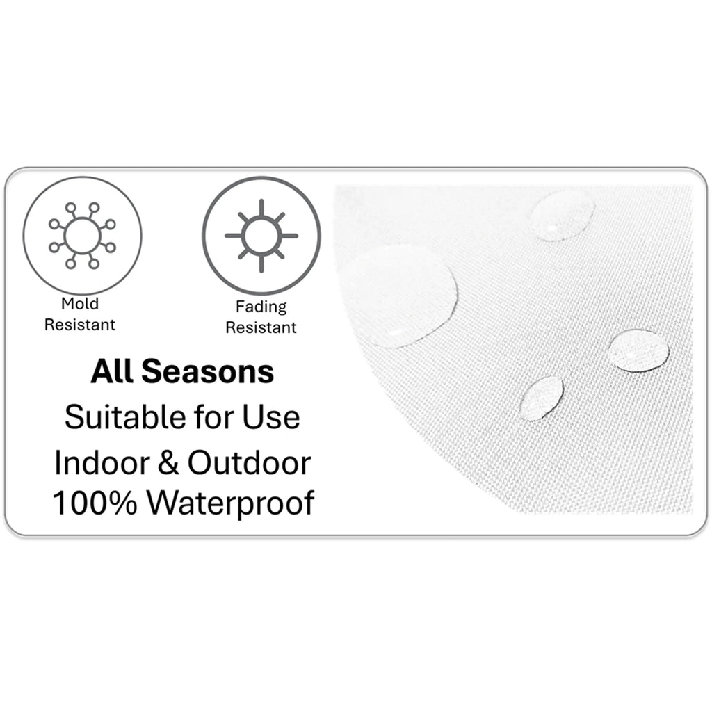 Waterproof Breathable Milano Natural Hollowfibre Filled Cushions 43x43cm for Outdoor Garden Bench Sofa or Indoor Use