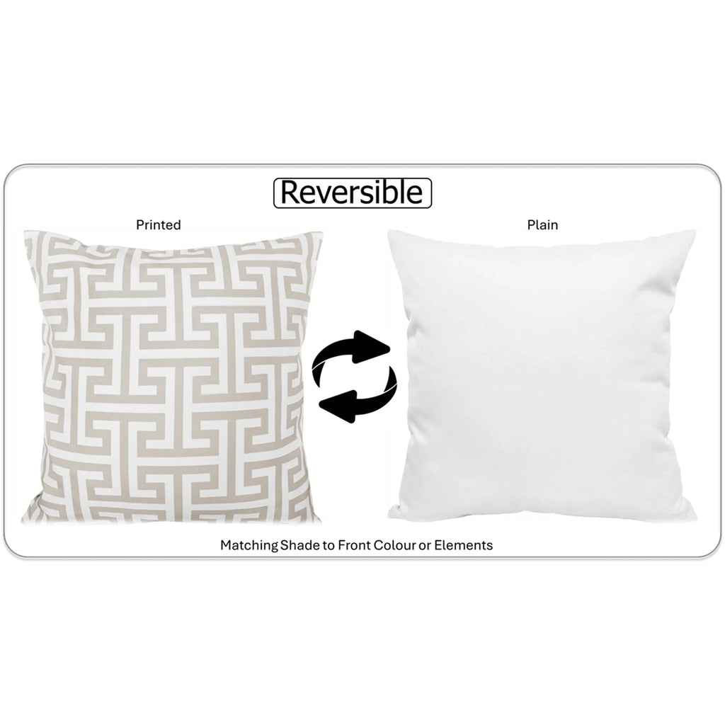 Waterproof Breathable Milano Natural Hollowfibre Filled Cushions 43x43cm for Outdoor Garden Bench Sofa or Indoor Use