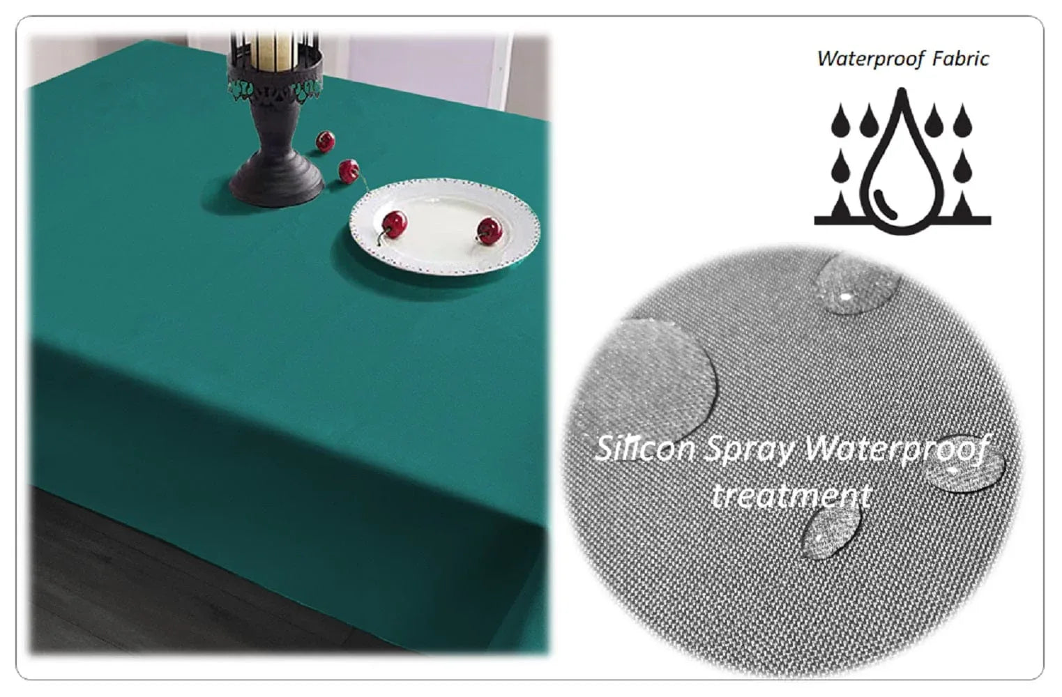 Waterproof Stain Resistant Rectangular Polyester Tablecloth Picnic Mat 145x200cm for Kitchen Dining Indoor Outdoor - Bobobiy