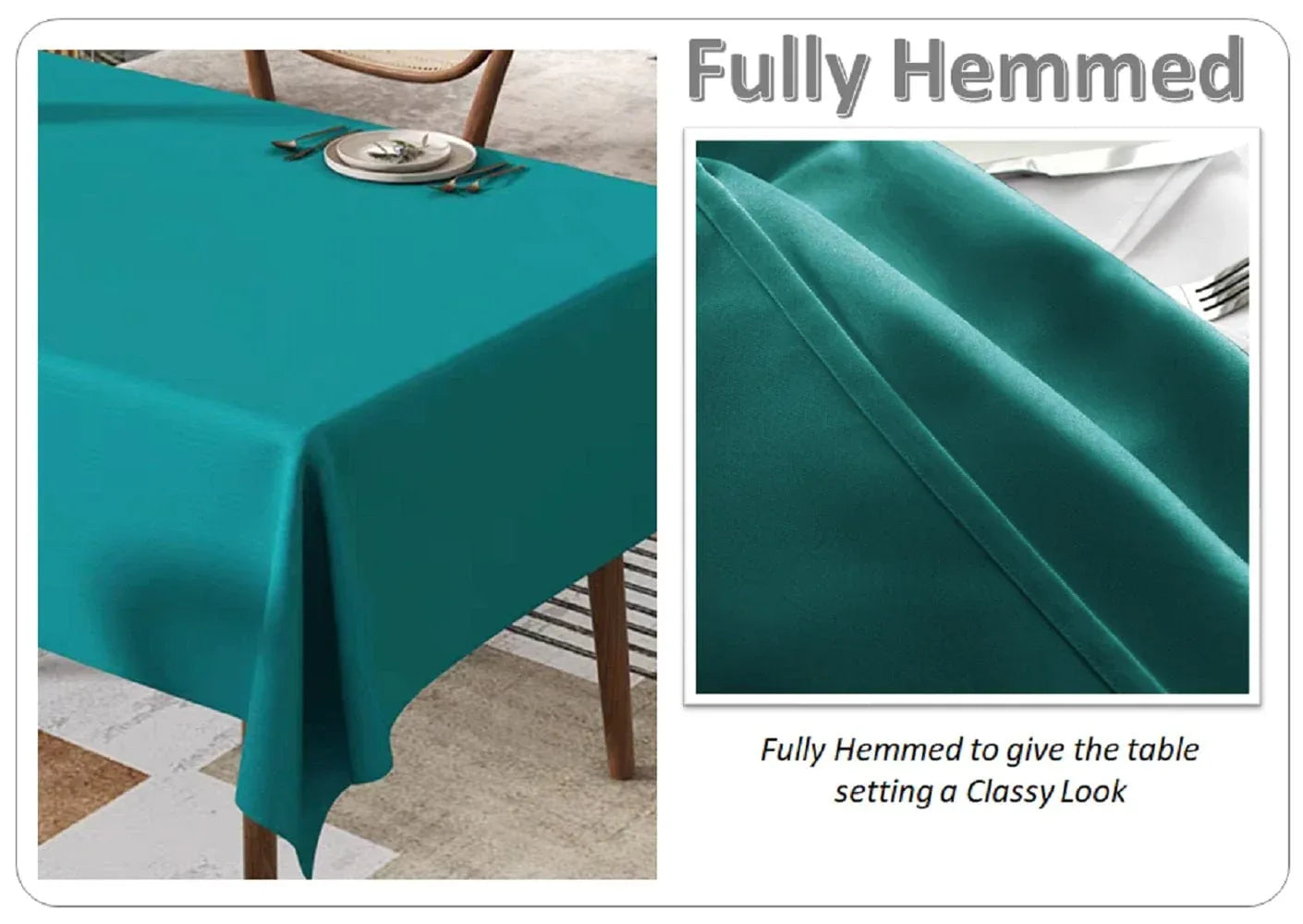 Waterproof Stain Resistant Rectangular Polyester Tablecloth Picnic Mat 145x200cm for Kitchen Dining Indoor Outdoor - Bobobiy