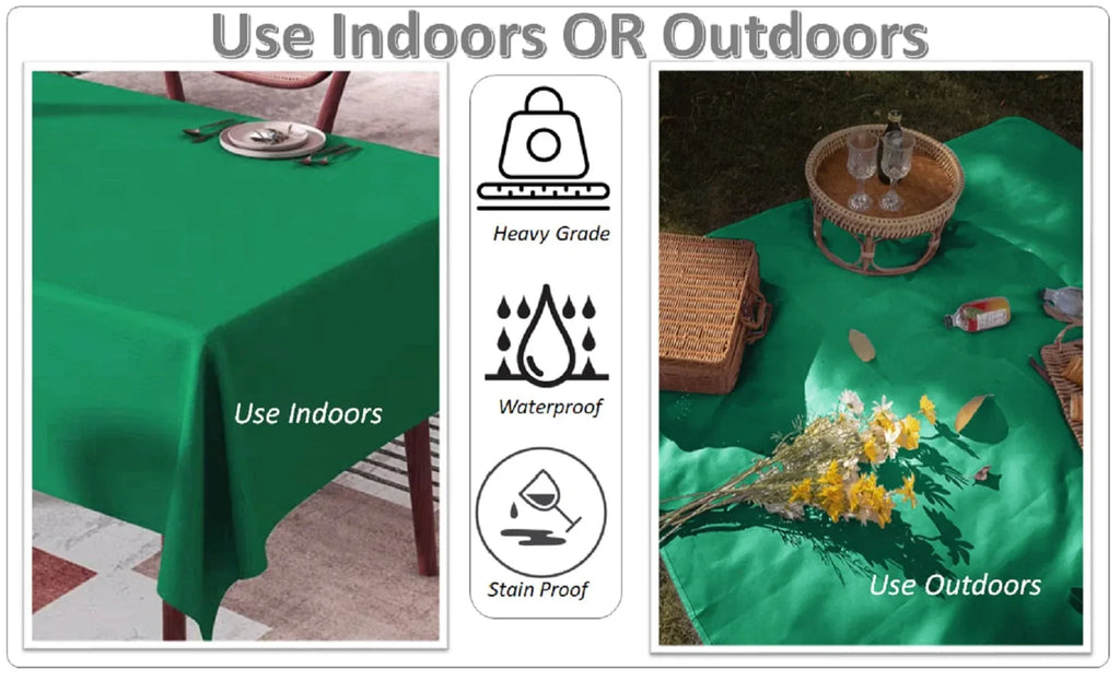 Waterproof Stain Resistant Rectangular Polyester Tablecloth Picnic Mat 145x200cm for Kitchen Dining Indoor Outdoor - Bobobiy