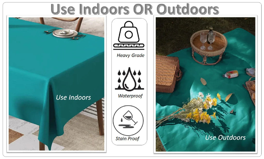 Waterproof Stain Resistant Rectangular Polyester Tablecloth Picnic Mat 145x200cm for Kitchen Dining Indoor Outdoor - Bobobiy