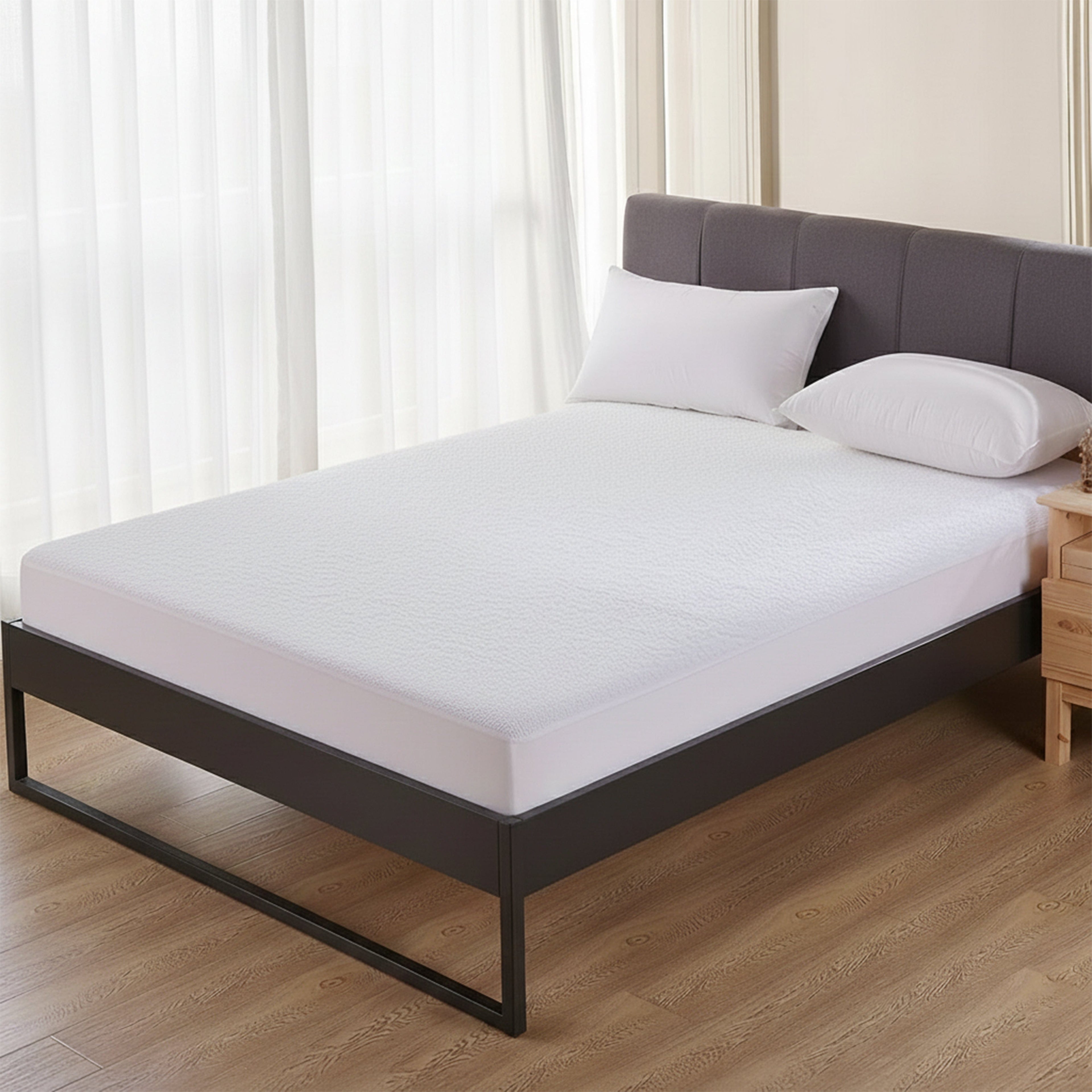 Waterproof Terry Towel Mattress Protector with Deep Skirt Highly Absorbent Noise-Free Comfort Full Bed Size Range OEKO-TEX Certified