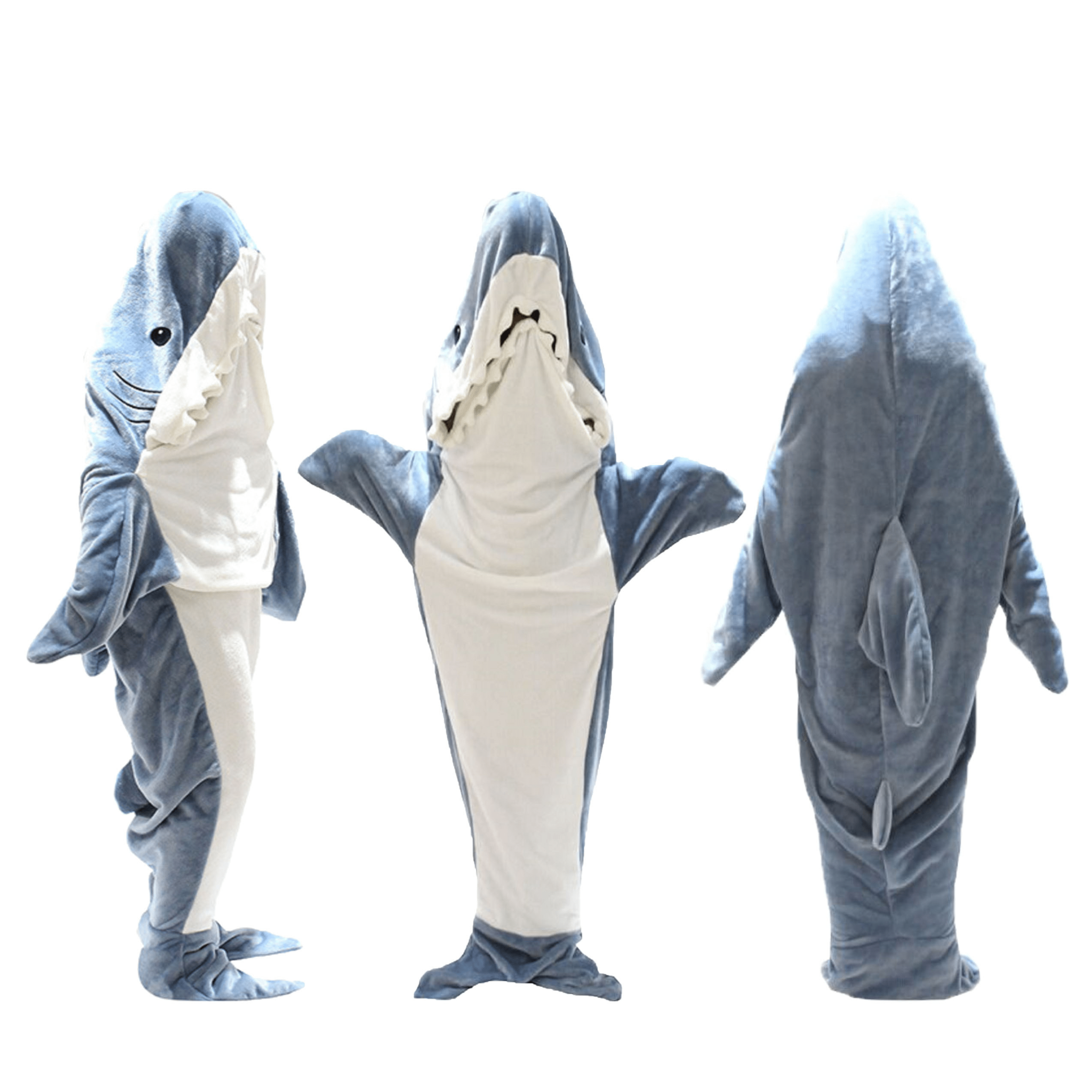 Wearable Shark Blanket Sleeping Bag for Adults Super Soft Flannel Onesie with Hood Perfect for Cosplay Lounging Camping and Sleepovers