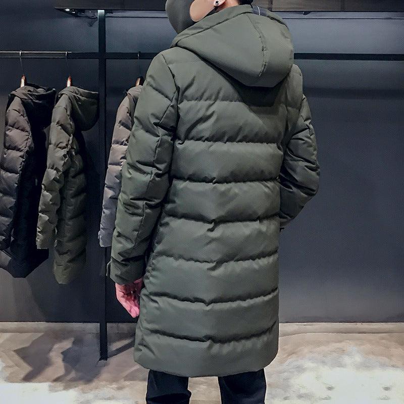Winter Jacket Mid-Length Hooded Padded Men Coat