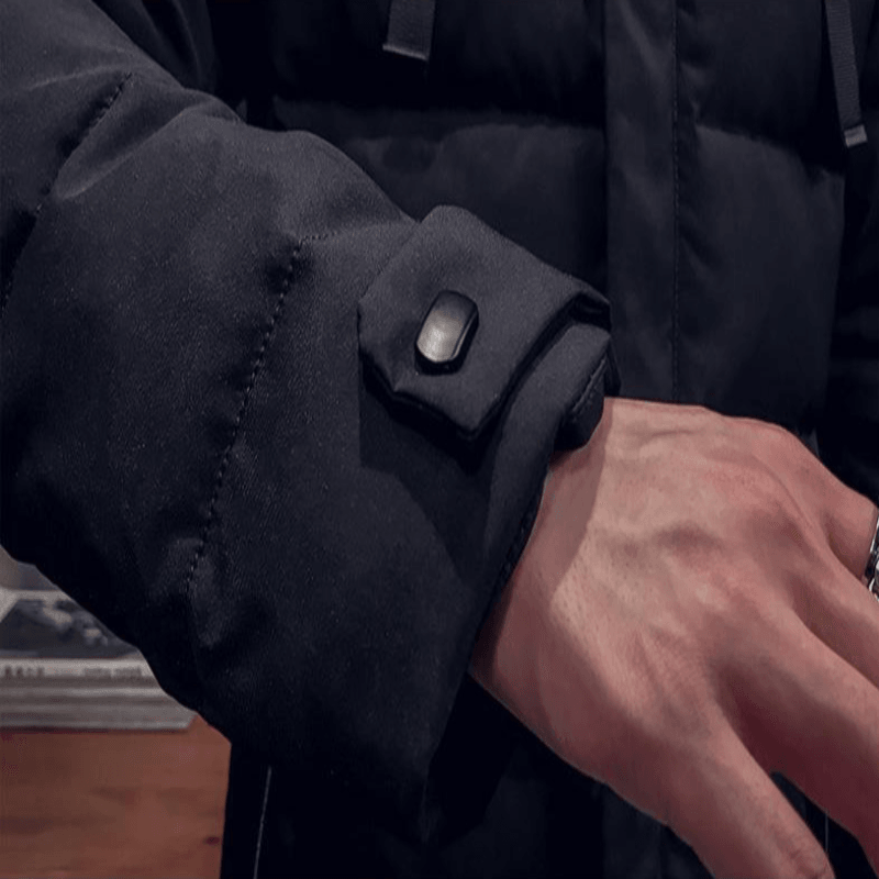 Winter Jacket Mid-Length Hooded Padded Men Coat