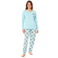 Women's 100% Cotton Koala Bear Print Pyjama Set Comfortable Long Sleeve Top and Elasticated Pants for Sleeping and Lounging Available in Small Medium Large X-Large