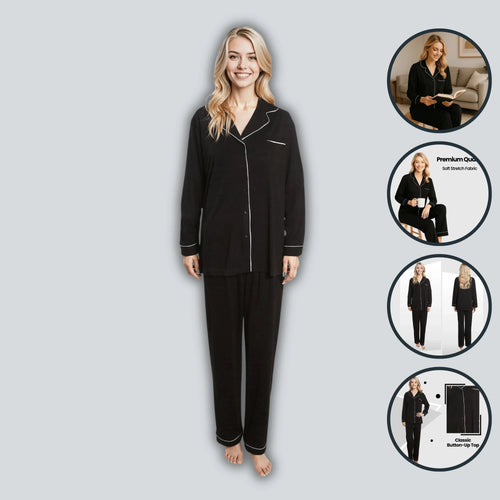 women-s-black-pyjama-set-soft-touch-long-sleeve-button-up-top-bottoms-two-piece-nightwear-by-daisy-dreamer-pyjamas-1205761728 - Bobobiy