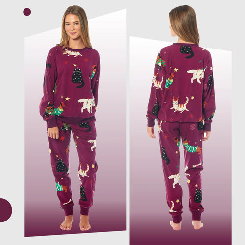 women-s-cats-dogs-soft-fleece-pyjama-set-long-sleeve-animal-print-warm-pjs-loungewear-sleepwear-for-ladies-by-daisy-dreamer-pyjamas-1177286791 - Bobobiy