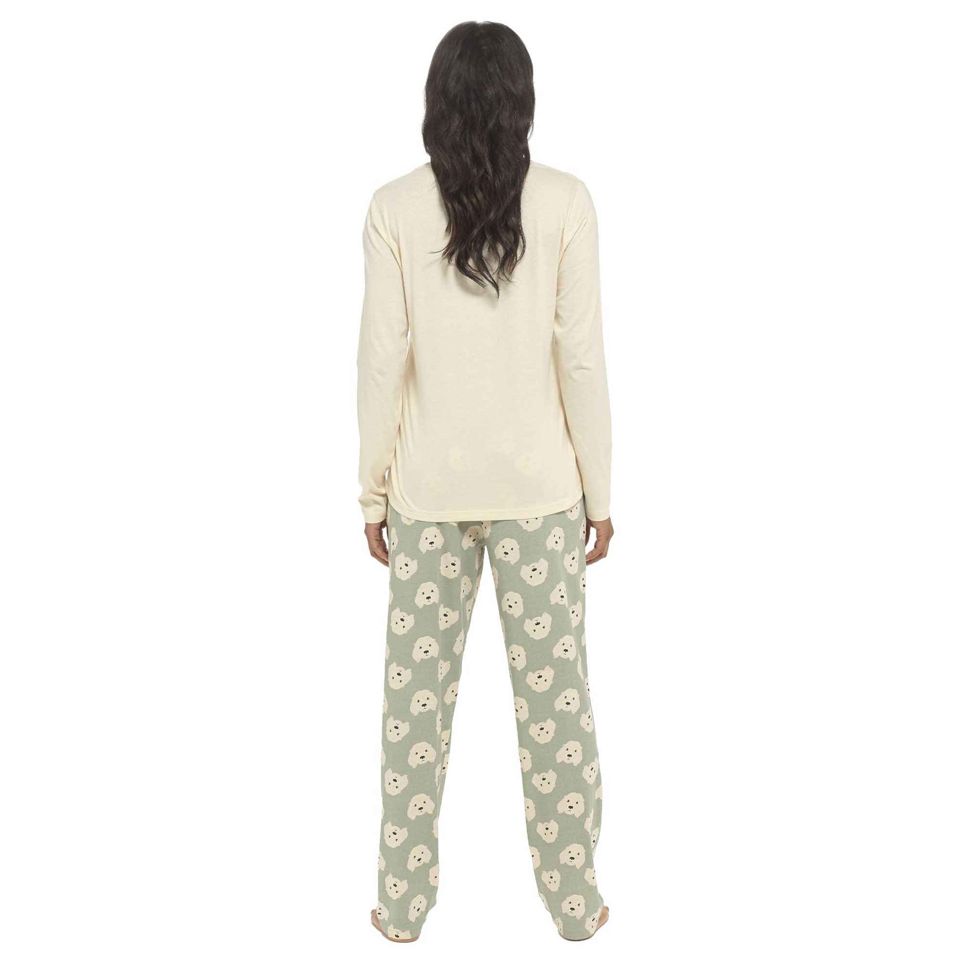 Women's Cockapoo Cotton Jersey Pyjama Set Long Sleeve Lounge Wear PJs with Elasticated Waistband