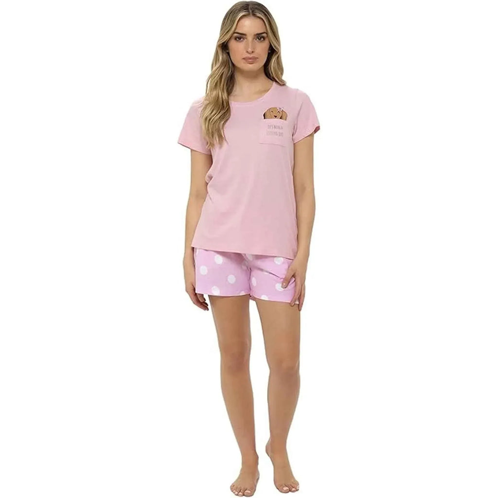women-s-cotton-sausage-dog-print-t-shirt-and-shorts-pyjama-set-for-summer-by-daisy-dreamer-cozy-sleepwear-loungewear-gift-for-dog-lovers-multiple-sizes-small-uk-8-10-pyjamas-118448335 - Bobobiy