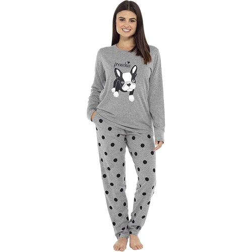 women-s-cotton-soft-pyjama-set-with-elasticated-patterned-bottoms-ultimate-nightwear-and-cosy-loungewear-multiple-sizes-by-daisy-dreamer-frenchie-s-pyjamas-1184879487 - Bobobiy