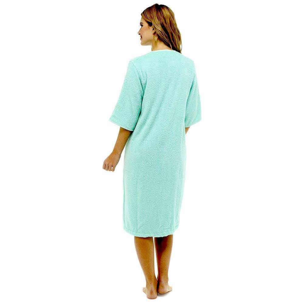 Women's Cotton Terry Towelling Bath Robe Zip Through Ultra Absorbent Soft and Luxurious Dressing Gown Perfect for Post Shower Relaxation