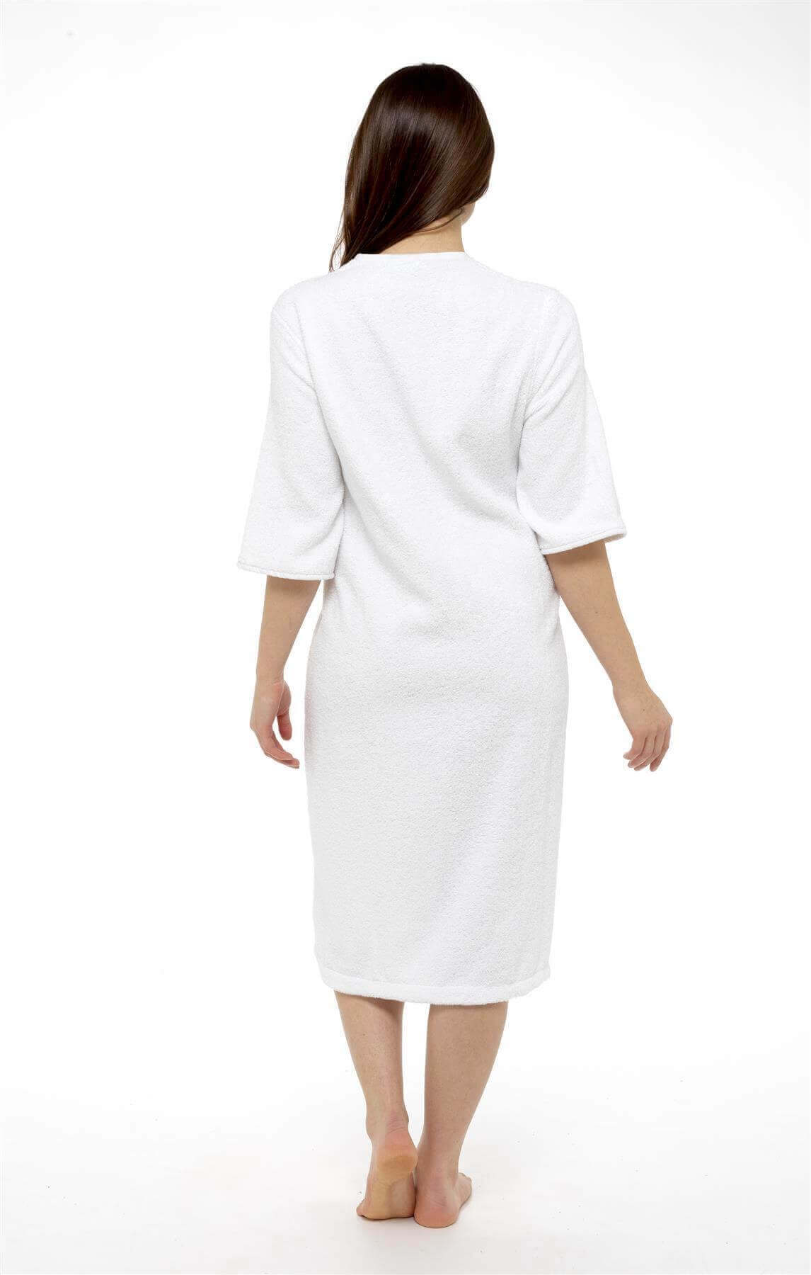 Women's Cotton Terry Towelling Bath Robe Zip Through Ultra Absorbent Soft and Luxurious Dressing Gown Perfect for Post Shower Relaxation