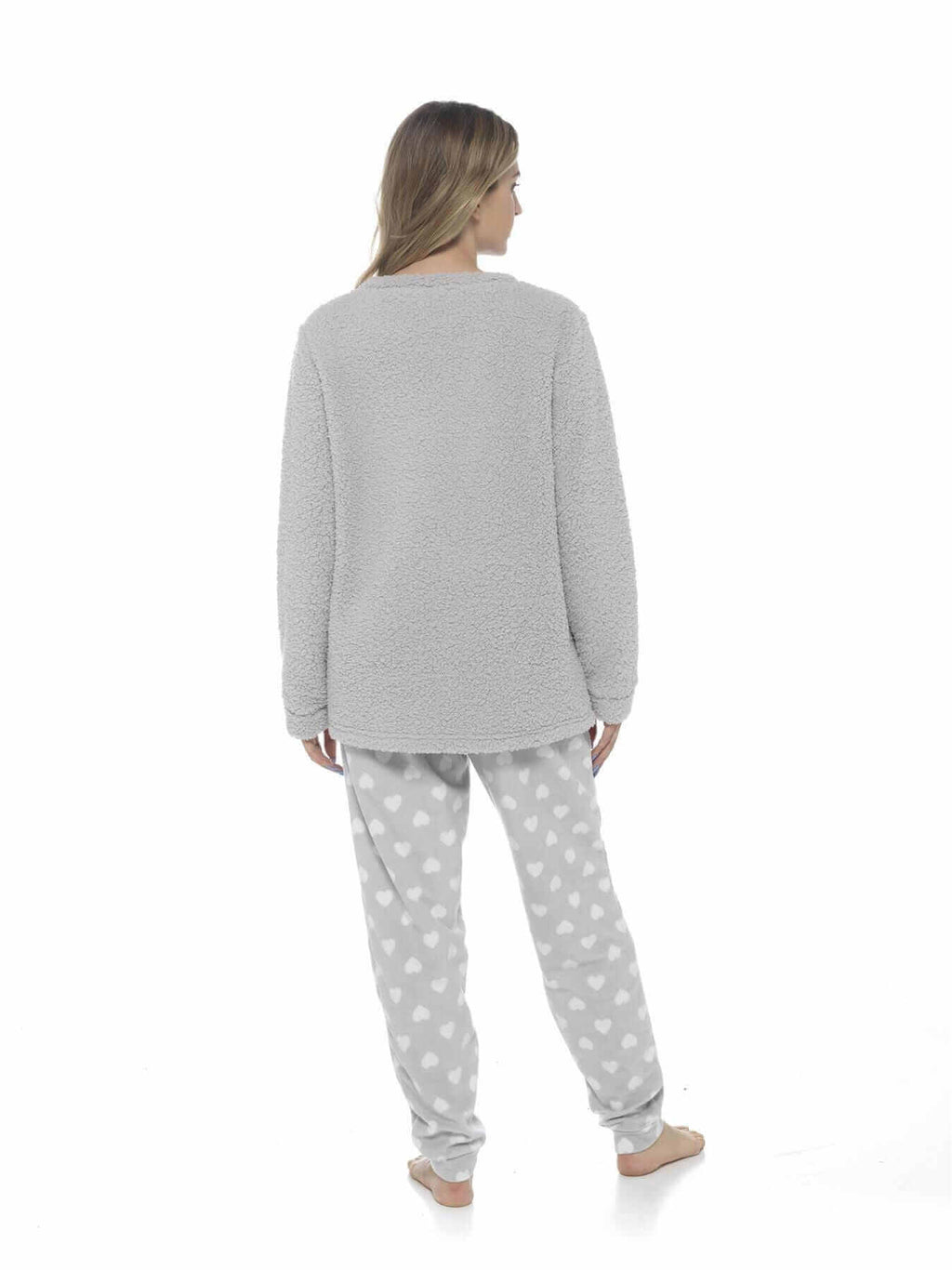 Women's Cozy Sloth Teddy Fleece Pyjama Set Super Soft Warm Loungewear Sleepwear with Trendy Design and Comfortable Fit Pants Perfect for Cold Nights Multiple Sizes