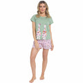 Women's Giraffe Pyjama Set T-Shirt & Shorts PJs Soft Cotton Loungewear Summer Holiday Sleepwear