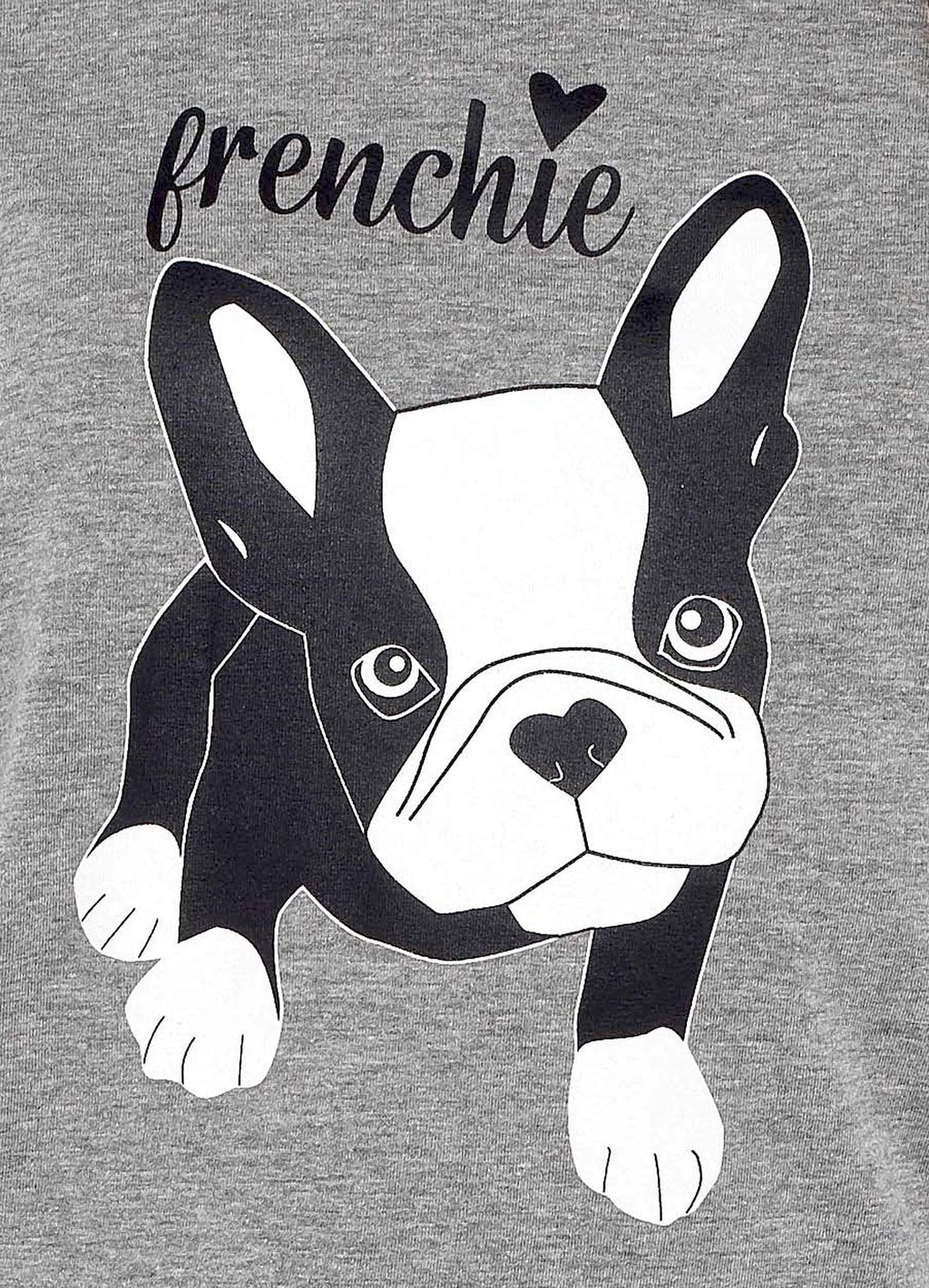 Women's Grey Cotton Pyjama Set with Polka Dot Pants and Frenchie Pugs Print, Long Sleeve Top, Comfortable Loungewear, Soft Breathable Fabric, Hypoallergenic, Stylish Sleepwear