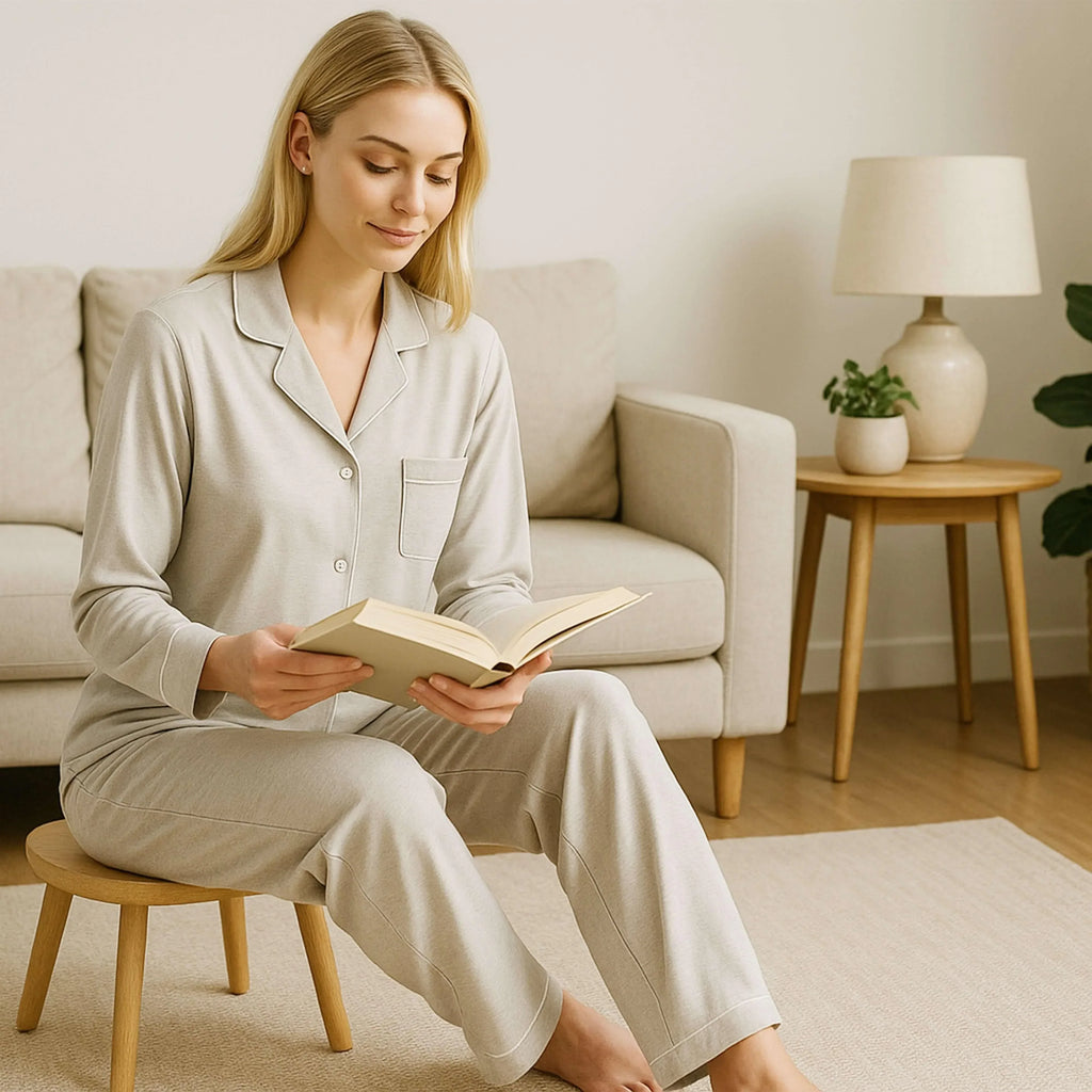 women-s-grey-pyjama-set-soft-touch-long-sleeve-button-up-top-bottoms-two-piece-nightwear-by-daisy-dreamer-pyjamas-1176513523 - Bobobiy