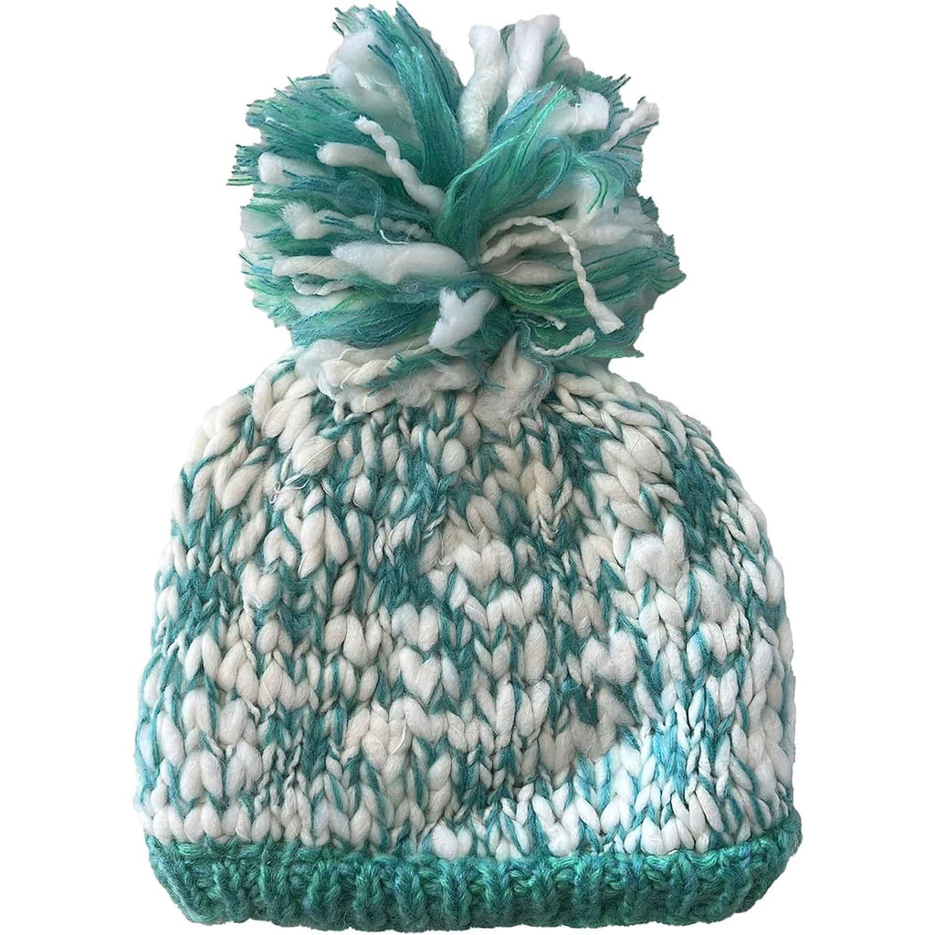 Women's Hand Knitted Daisy Pattern Winter Hat Headband Mittens Set with Pom Pom in Red Green Pink for Outdoor Activities and Holiday Gifts