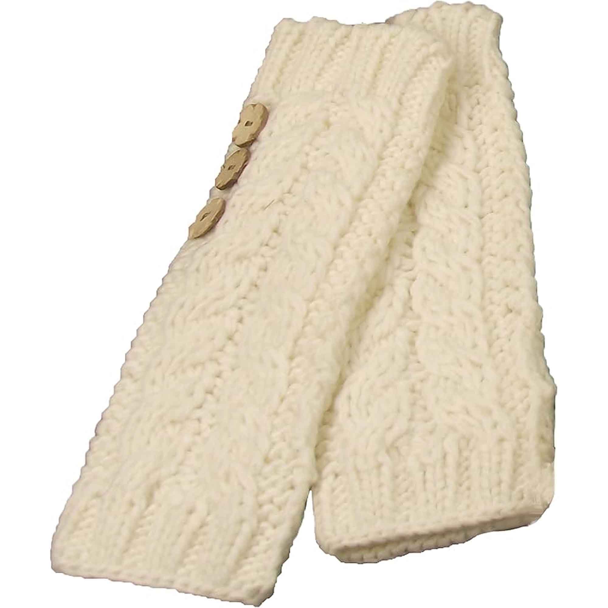 Women's Hand-Knitted Winter Hat Scarf and Hand Warmer Set with Inga Button Design Luxurious Acrylic Adjustable Fit Elegant Brown and Cream