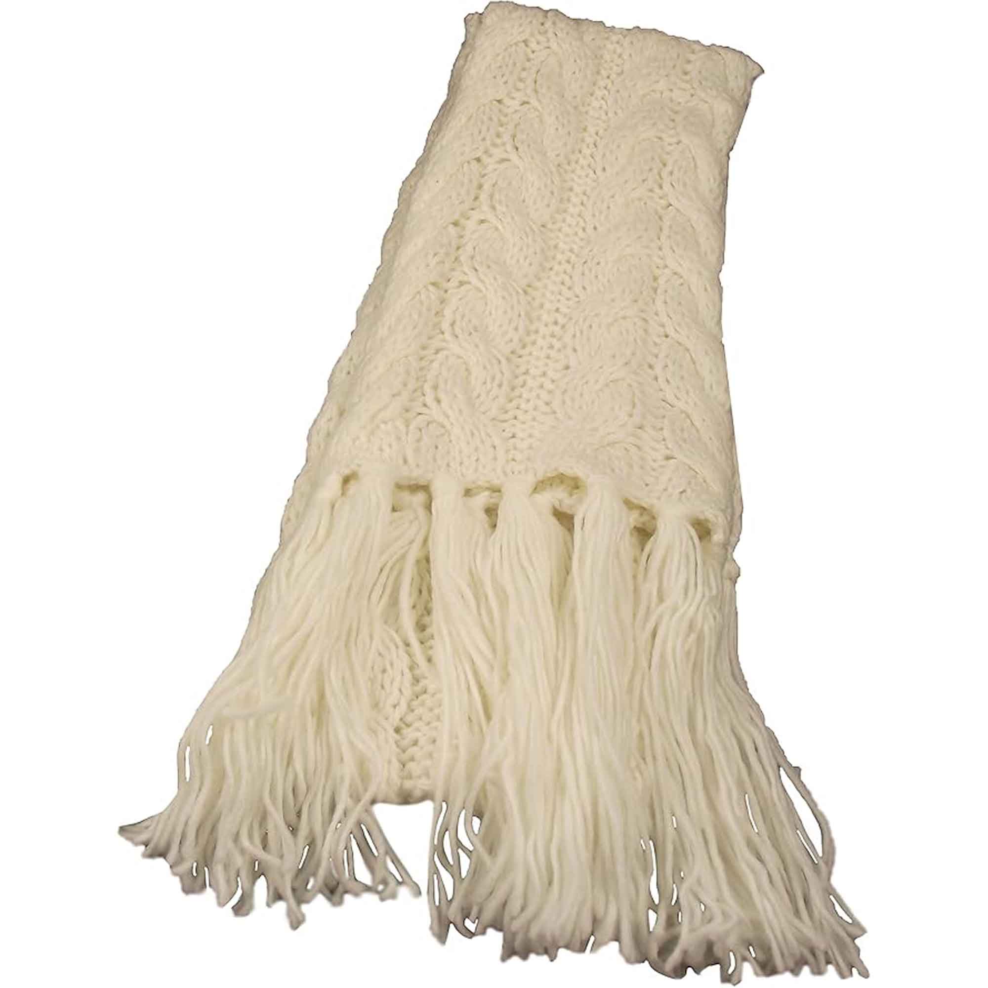 Women's Hand-Knitted Winter Hat Scarf and Hand Warmer Set with Inga Button Design Luxurious Acrylic Adjustable Fit Elegant Brown and Cream