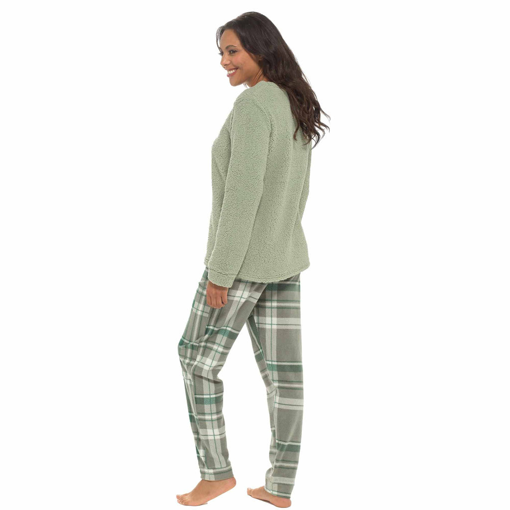 Women's Highland Cow Warm Soft Fleece Pyjama Set Cozy Loungewear PJs
