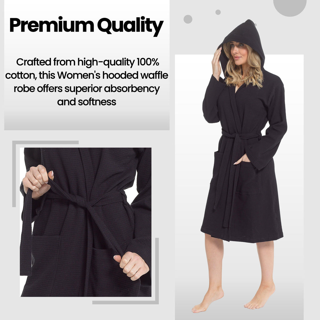 women-s-hooded-waffle-cotton-bathrobe-black-super-absorbent-spa-dressing-gown-for-home-lounge-travel-by-daisy-dreamer-bathrobe-1145860981 - Bobobiy