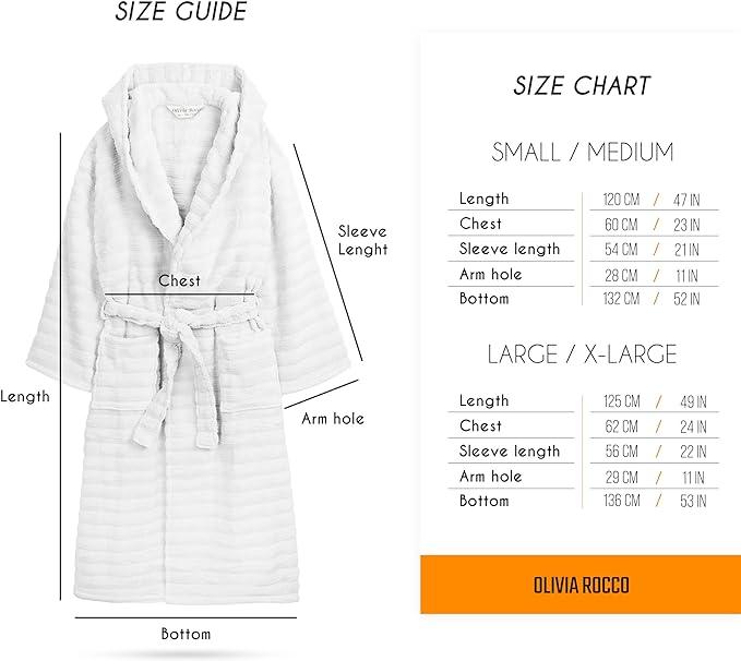 Women's Hydro Ribbed Ultra Soft 100% Cotton Hooded Bath Robes with Pockets and Belt Luxury Terry Towelling Loungewear Sleepwear in White and Grey