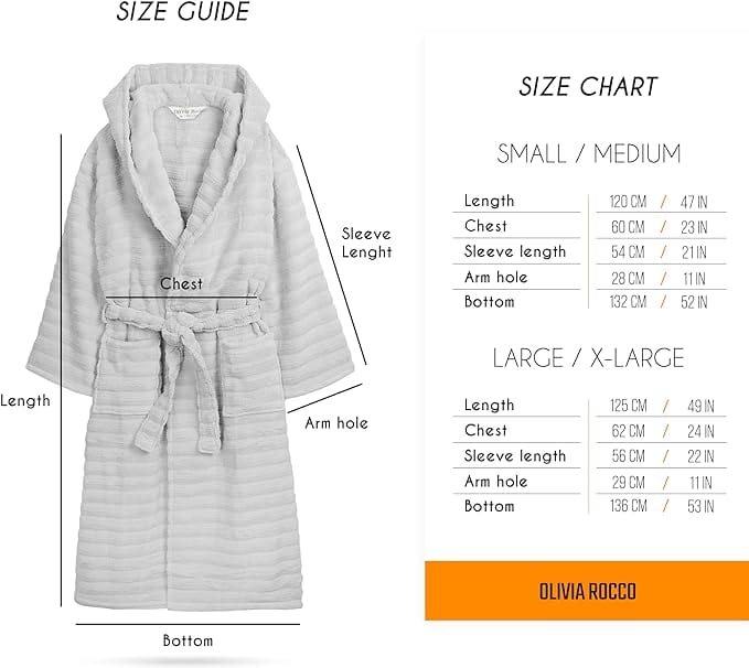 Women's Hydro Ribbed Ultra Soft 100% Cotton Hooded Bath Robes with Pockets and Belt Luxury Terry Towelling Loungewear Sleepwear in White and Grey