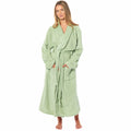 Women's Luxury Waffle  Fleece Robe Soft Warm Long Dressing Gown with Belt and Pockets Loungewear