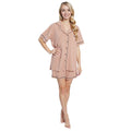 Women's Natural Short Pyjama Set Super Soft Sleepwear Nightwear Button Up Top and Shorts with Pockets PJs by  Daisy Dreamer