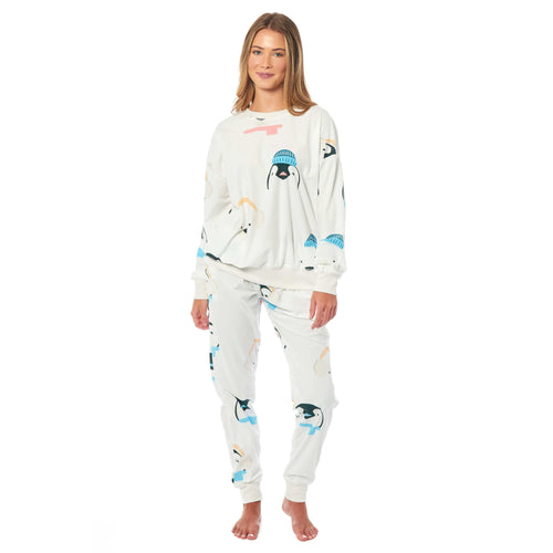 women-s-penguins-polar-bears-soft-fleece-pyjama-set-long-sleeve-animal-print-warm-pjs-loungewear-sleepwear-for-ladies-by-daisy-dreamer-small-8-10-penguin-polar-bears-pyjamas-117728680 - Bobobiy