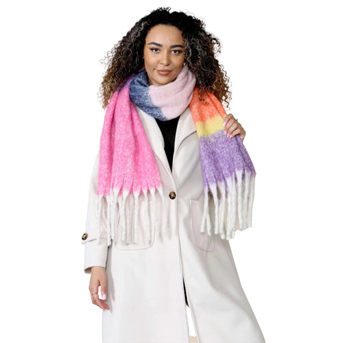 women-s-pink-purple-chunky-knit-bright-plaid-blanket-scarf-long-winter-wrap-warm-striped-shawl-with-tassels-gift-for-ladies-by-daisy-dreamer-pink-purple-stripe-scarves-1176513441 - Bobobiy