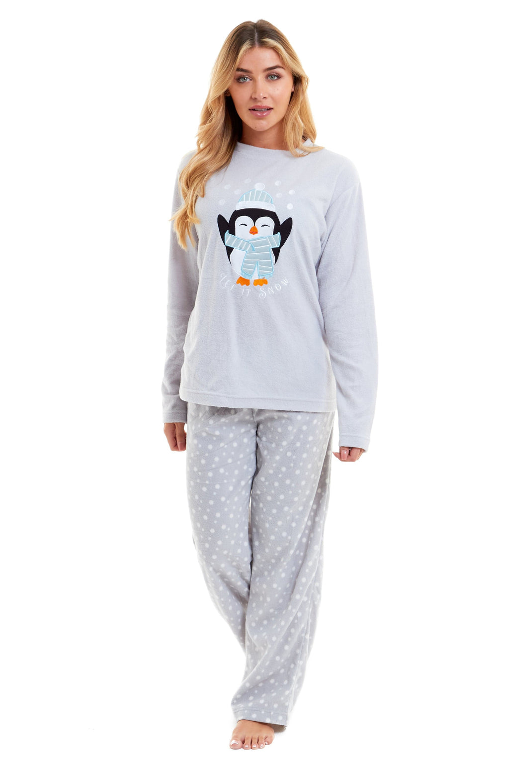 Women's Polar Fleece Penguin Pyjama Set Soft Warm Winter Lounge Wear Boutique Nightwear Ideal Christmas Gift Available in Multiple Sizes