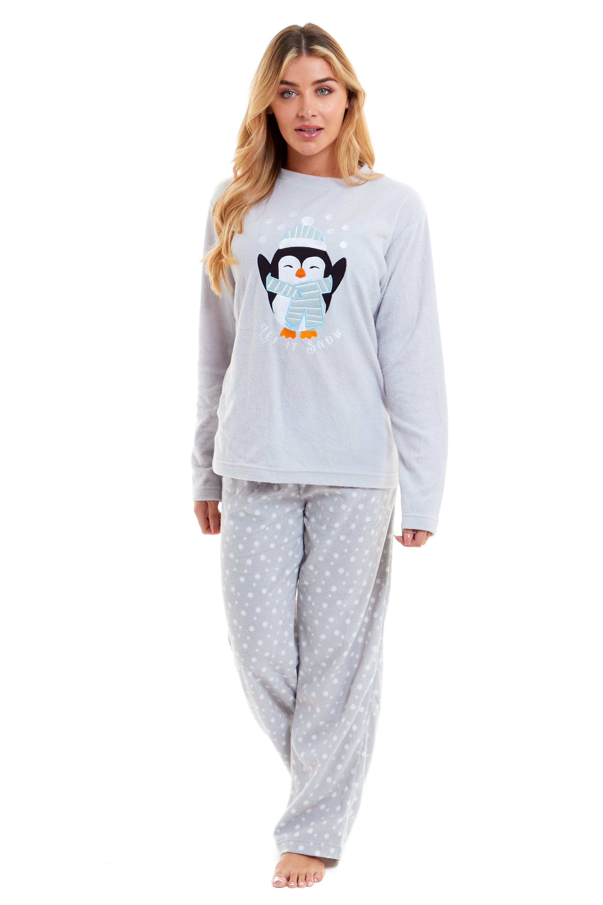 Women's Polar Fleece Penguin Pyjama Set Soft Warm Winter Lounge Wear Boutique Nightwear Ideal Christmas Gift Available in Multiple Sizes