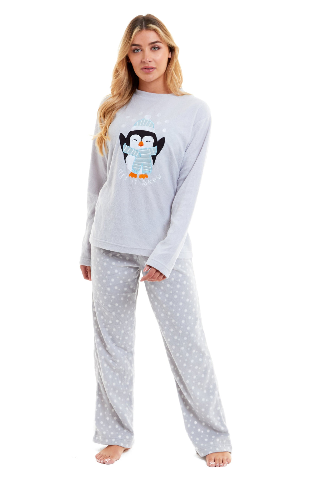Women's Polar Fleece Penguin Pyjama Set Soft Warm Winter Lounge Wear Boutique Nightwear Ideal Christmas Gift Available in Multiple Sizes