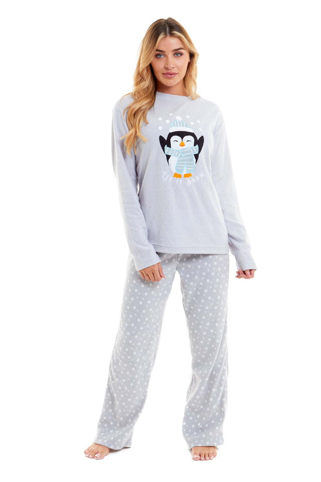 Women's Polar Fleece Penguin Pyjama Set Soft Warm Winter Lounge Wear Boutique Nightwear Ideal Christmas Gift Available in Multiple Sizes