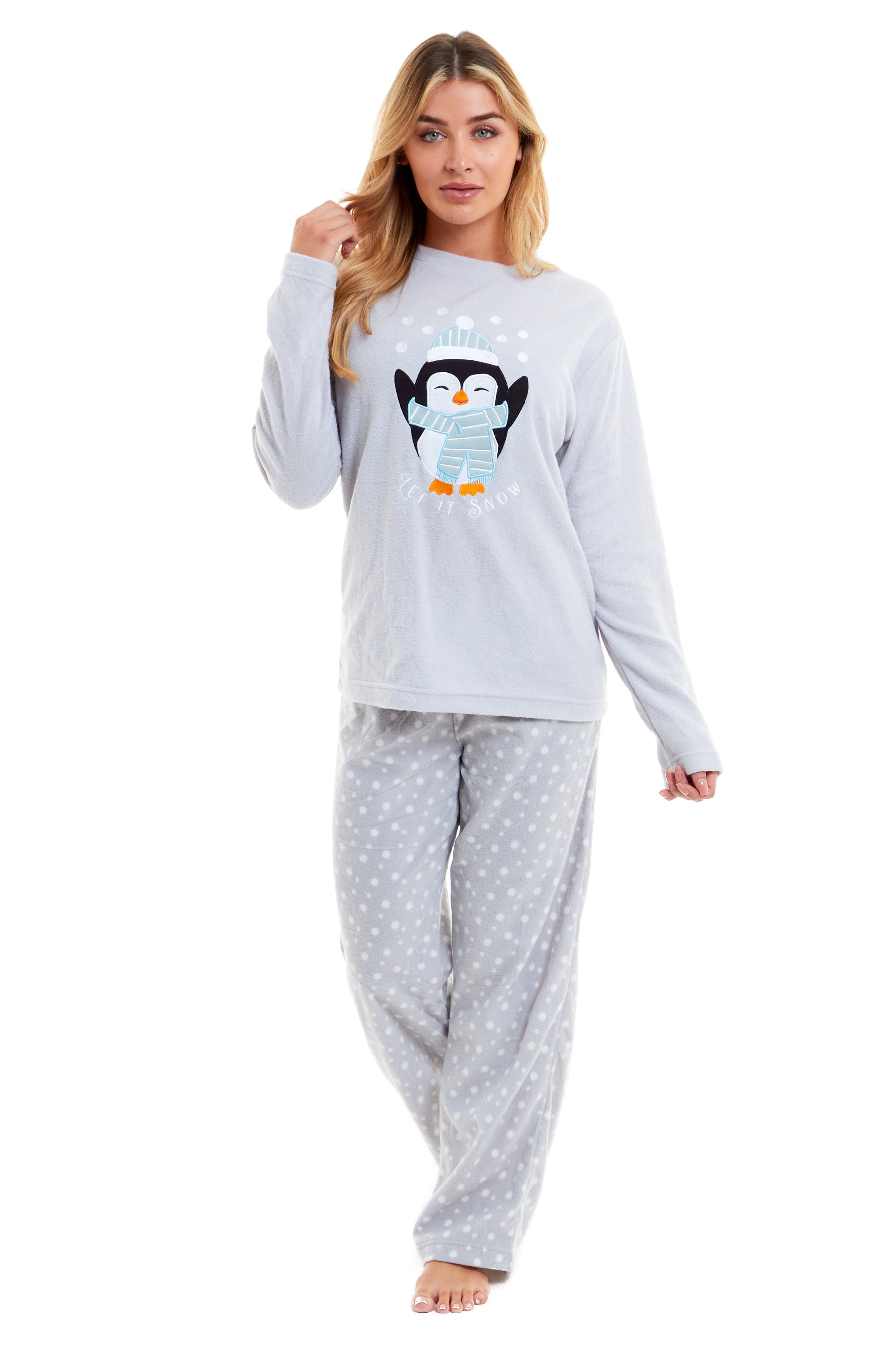 Women's Polar Fleece Penguin Pyjama Set Soft Warm Winter Lounge Wear Boutique Nightwear Ideal Christmas Gift Available in Multiple Sizes