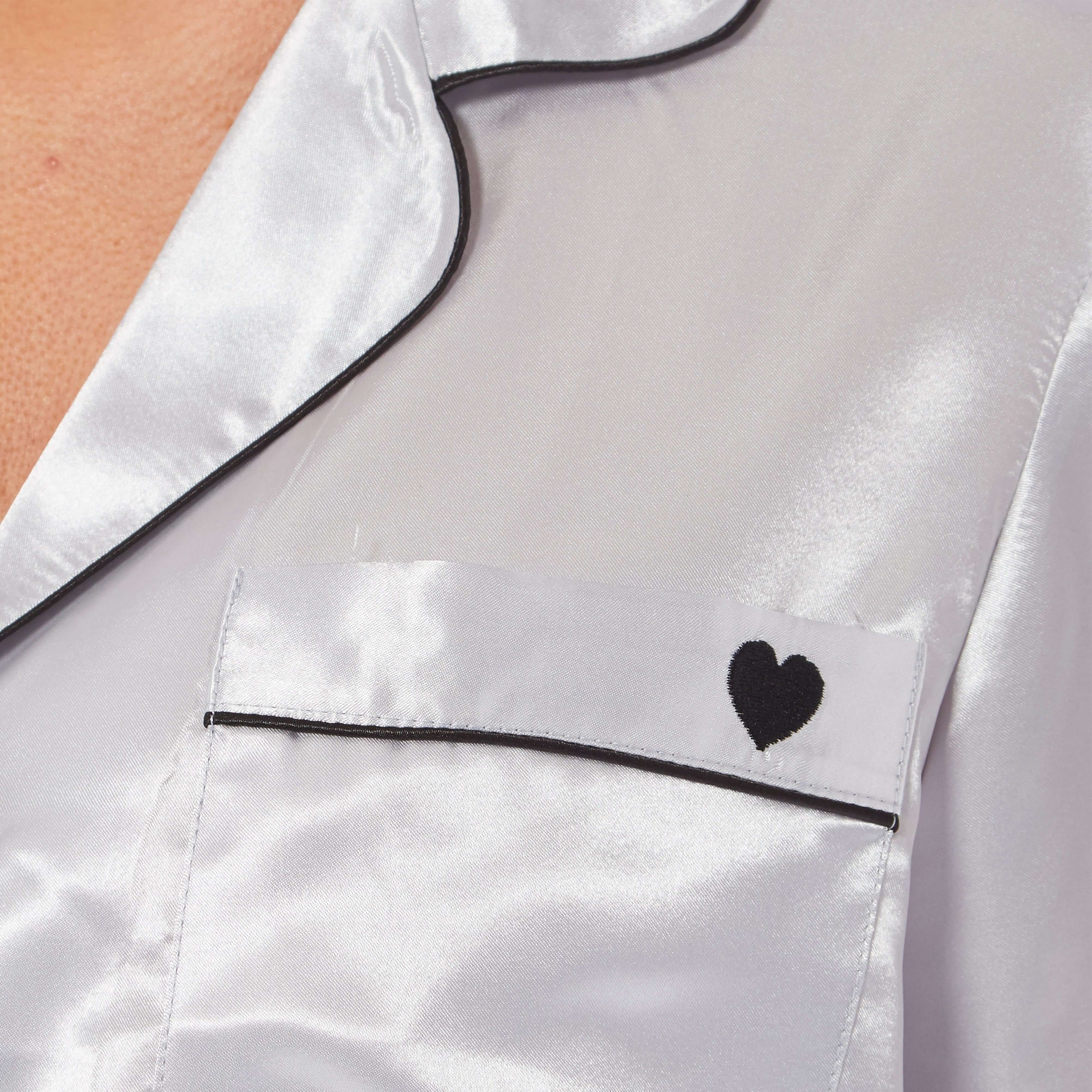 Women's Satin Silk Short Pyjama Set Soft Breathable Nightwear Loungewear PJs Black Pink Grey UK Sizes 8-22