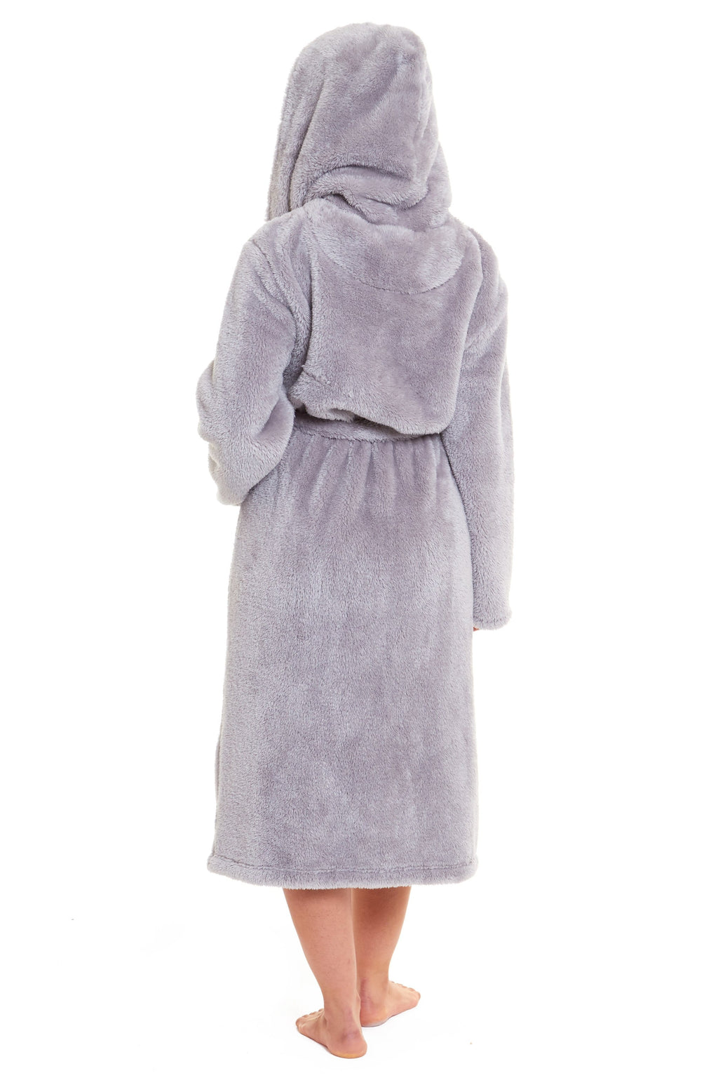 Women's Snuggle Fleece Touch Hooded Robe Luxurious Soft Loungewear Cosy Durable Dressing Gown UK Sizes 8-22 Green Grey Pink Green