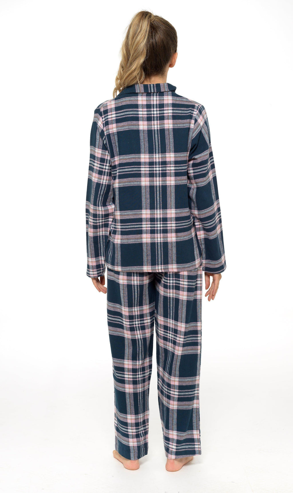 women-s-soft-cotton-flannelette-check-pyjama-set-with-elasticated-waistband-cosy-warm-nightwear-pjs-classic-check-pattern-sleepwear-uk-sizes-8-22-by-daisy-dreamer-pyjamas-659667520 - Bobobiy