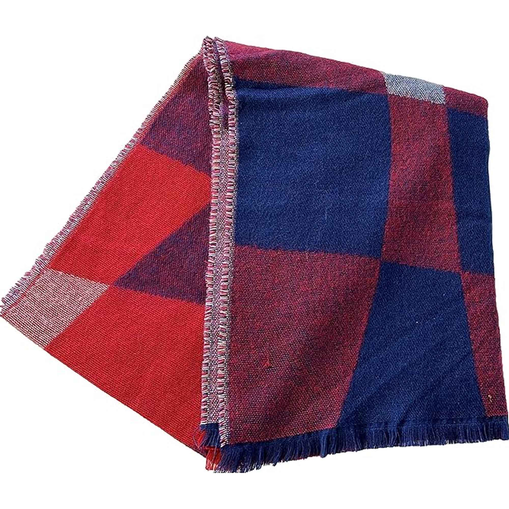 Women's Soft Woven Winter Scarves Lightweight Cozy Acrylic Wraps in Vibrant Orange Yellow Multi and Purple Red Multi