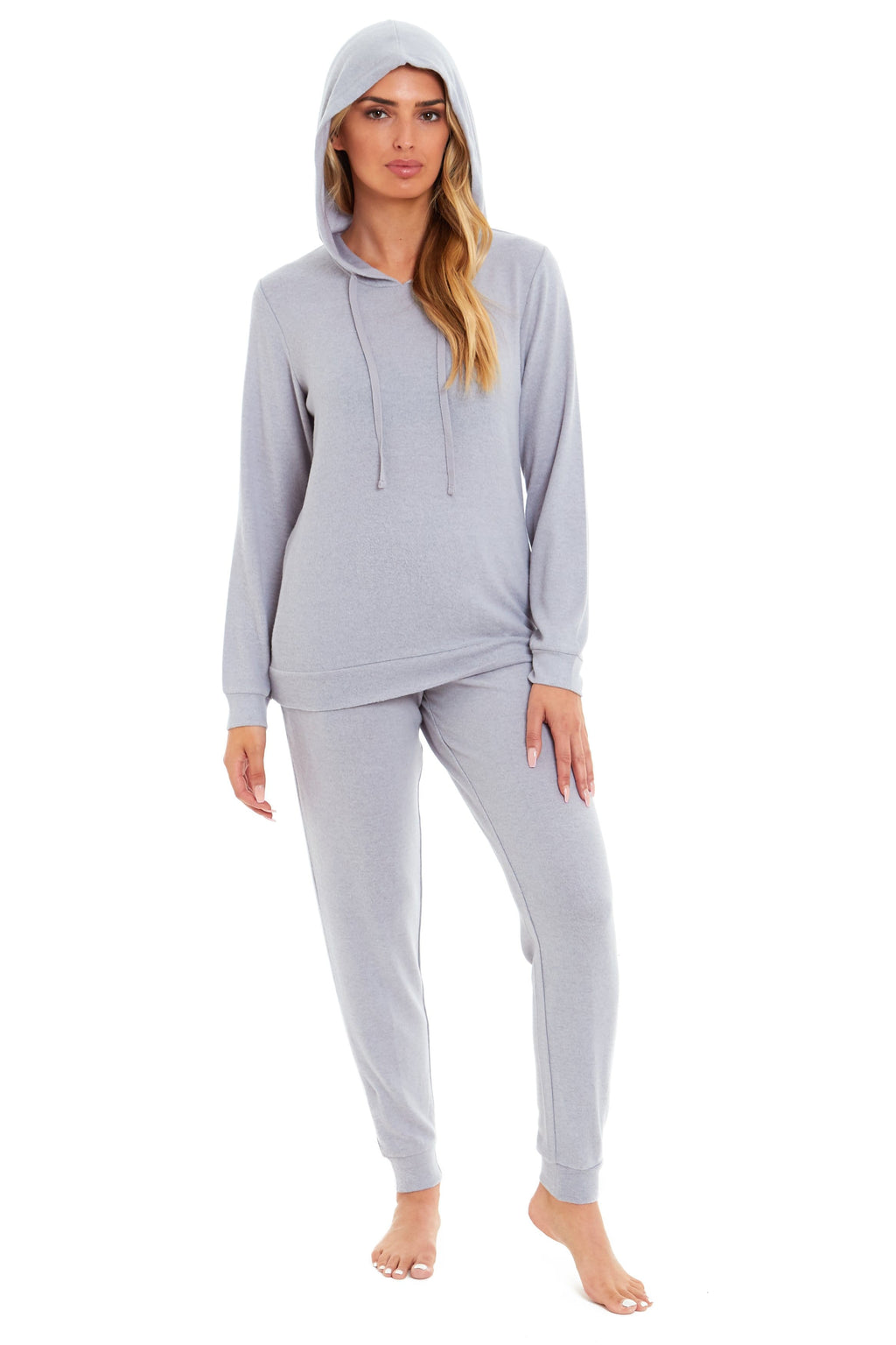 Women's Super Cosy Hooded Pyjama Set Soft Brushed Polyester Viscose Loungewear Warm and Elegant Nightwear Various Colours UK Sizes 8-22