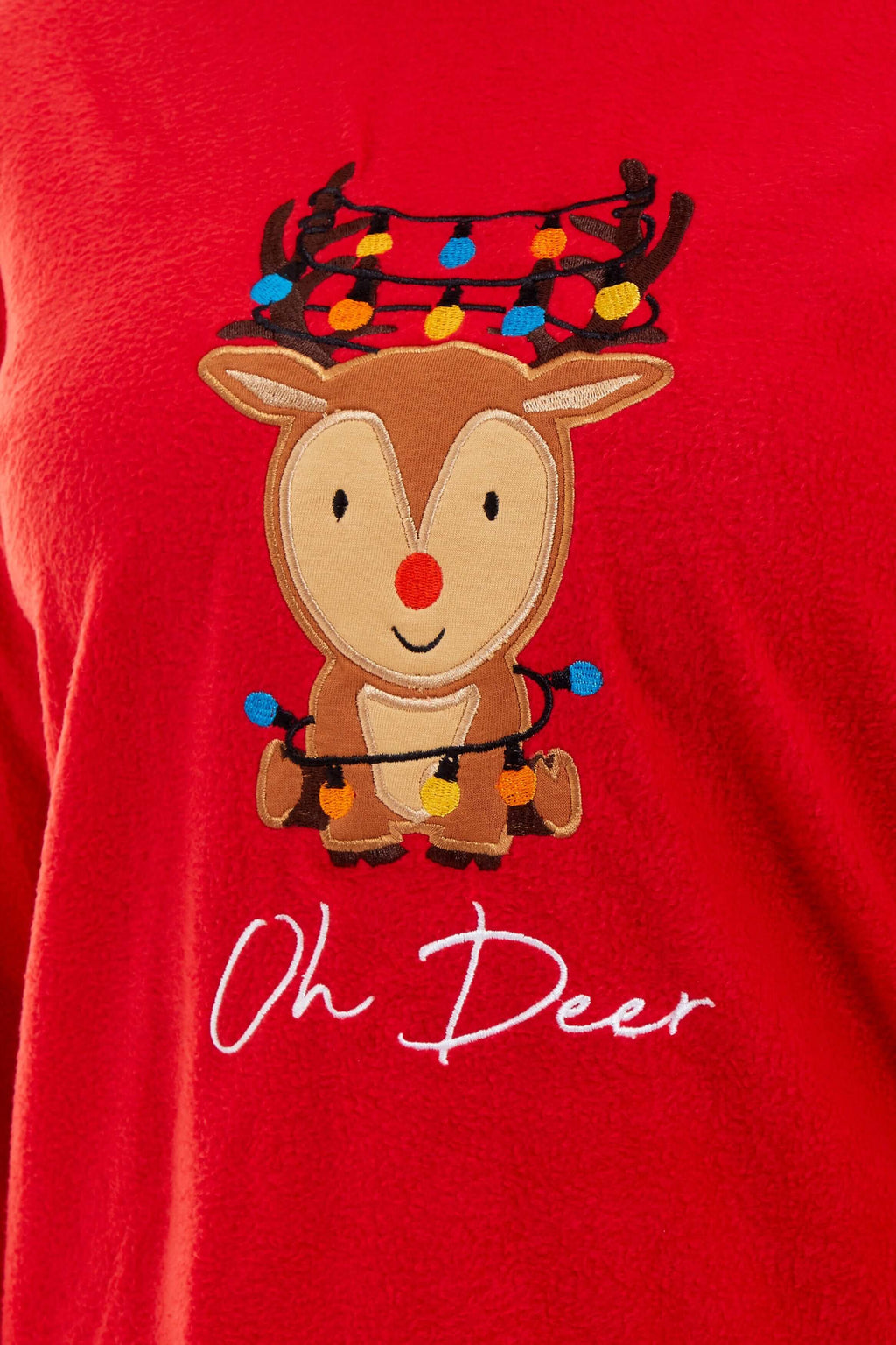 Women's Super Soft Reindeer Polar Fleece Pyjama Set Hooded Top Elasticated Pants Christmas Loungewear Winter Gift