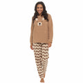 Women's Teddy Bear Warm Soft Fleece Pyjama Set Cozy Loungewear PJs