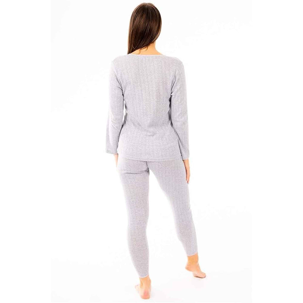 Women's Thermal Long Sleeve Top and Long Jane Pants Set Winter Base Layers Warm Insulating Cotton Rich Fabric Sizes S to XXL Multiple Colours
